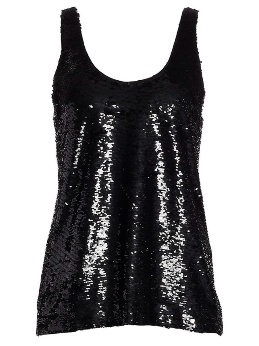 Nwt Black Figue Oversized Raquel Sequin Tank Blouse Top Fits Sizes Sm - Med $450